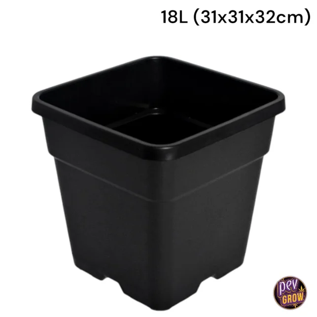 18L schwarzer Quadrattopf aus Polypropylen (PP) · 31x31x32 cm Pflanztopf für maximale Erträge Sale