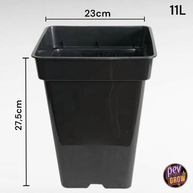 Gratis Versand 11L schwarzer Kunststoff-Quadrattopf · Indoor-Pflanzttopf · 23x23x27,5 cm platzsparend