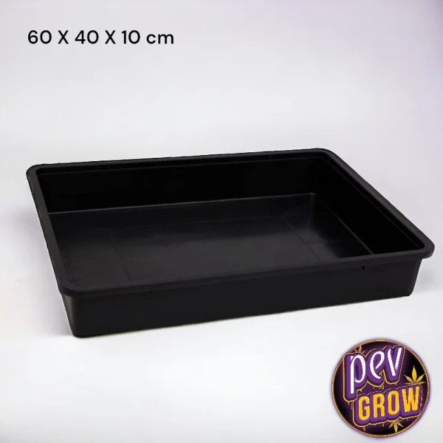Markenware 60x40x10 cm schwarze Pflanzschale – Robuste Transportlösung für Pflanzen · Passt in Anzuchtkabinen, ideal für Klone