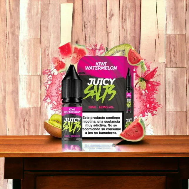 Kiwi Watermelon 10ml von Juicy Salts – 20mg Nikotinsalz-E-Liquid für ein sanftes, fruchtiges Vaping Kostenloser Versand