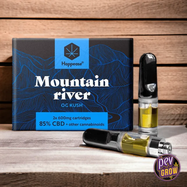 Packung mit 2 CBD Vape Kartuschen 85 % · Happease Full Spectrum · 600 mg Ersatz-Pods mit natürlichen Terpenen Highlight