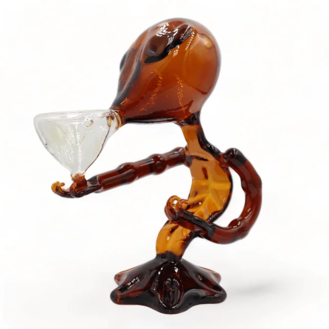 Glasbong Alien Green 15 cm von Urban Crew – Handgefertigter Bubbler für sanfte Hits Online Kaufen