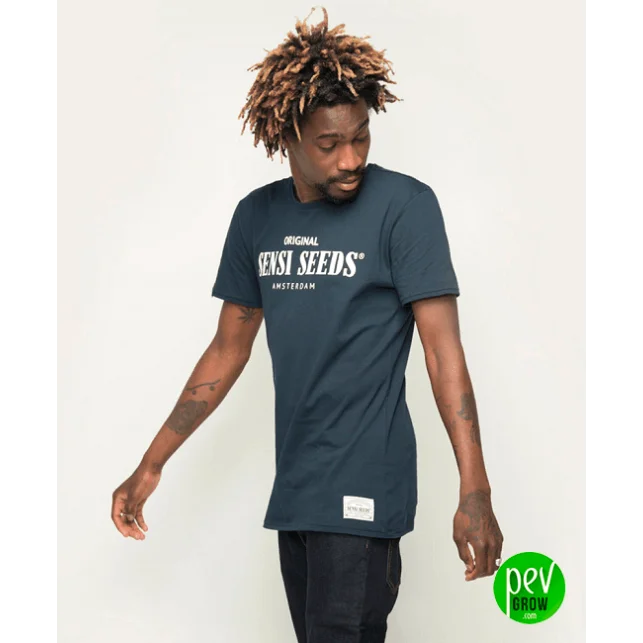 Original Sport-T-Shirt Marineblau – Sensi Seeds Premium Baumwollbekleidung Sale
