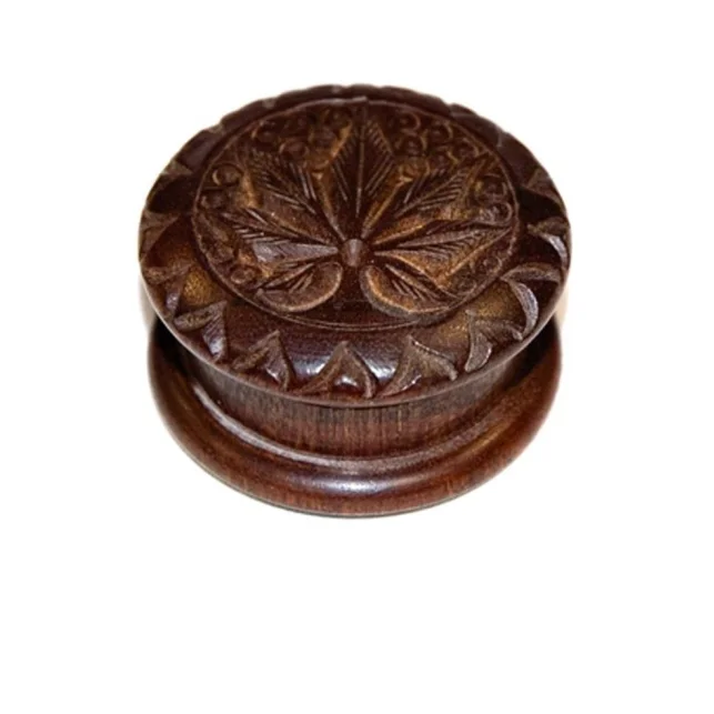 Zertifiziert Palosanto-Holz-Grinder – Graviertes Rosenholz 35mm · Kompakt & Elegant für minimalistische Setups