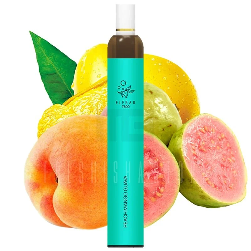Kostenfreie Lieferung Elfbar - T600 - Einweg E-Zigarette - PEACH MANGO GUAVA - 20mg - CP