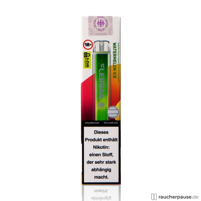 Direkt Vom Hersteller Flerbar Einweg Vape | Watermelon Ice | 600 Züge | 20 mg/ml Nikotin