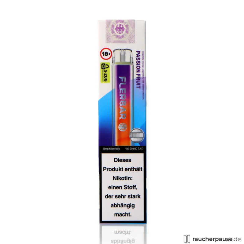 Sale Flerbar Einweg Vape | Passion Fruit | 600 Züge | 20 mg/ml Nikotin