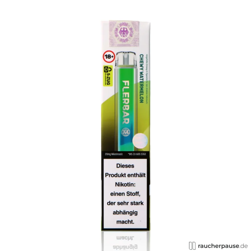 Flerbar Einweg Vape | Chewy Watermelon | 600 Züge | 20 mg/ml Nikotin Neu