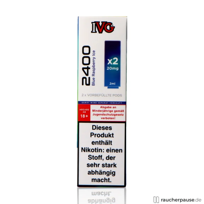 IVG 2400 Prefilled Pods Blue Raspberry Ice | 20 mg/ml Nikotin | 2x2ml Mega-Angebot