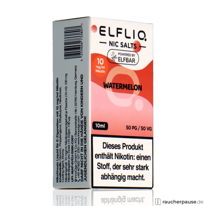 Kostenfreie Lieferung Elfliq by Elf Bar Nikotinsalz Liquid Watermelon | 10mg/ml Nikotin | 10ml