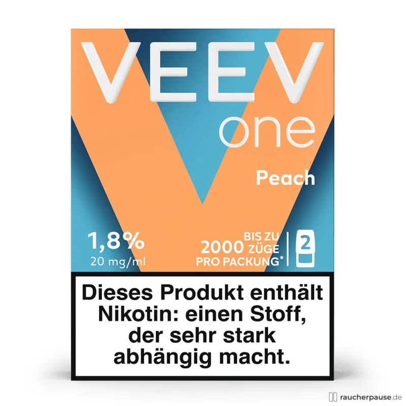 Meistverkauft VEEV One Pod Peach | 20 mg/ml Nikotin | 2 Pods