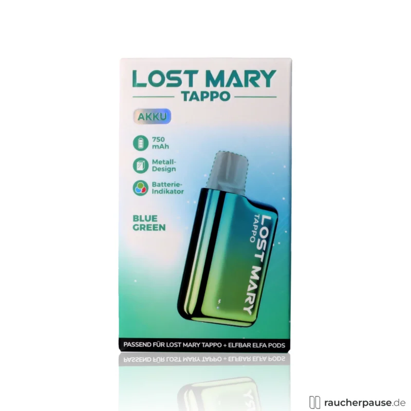 Lost Mary Tappo Akkuträger | 750mAh | Blau-Grün | USB-C | Für Tappo & Elfa Pods Direkt Vom Hersteller