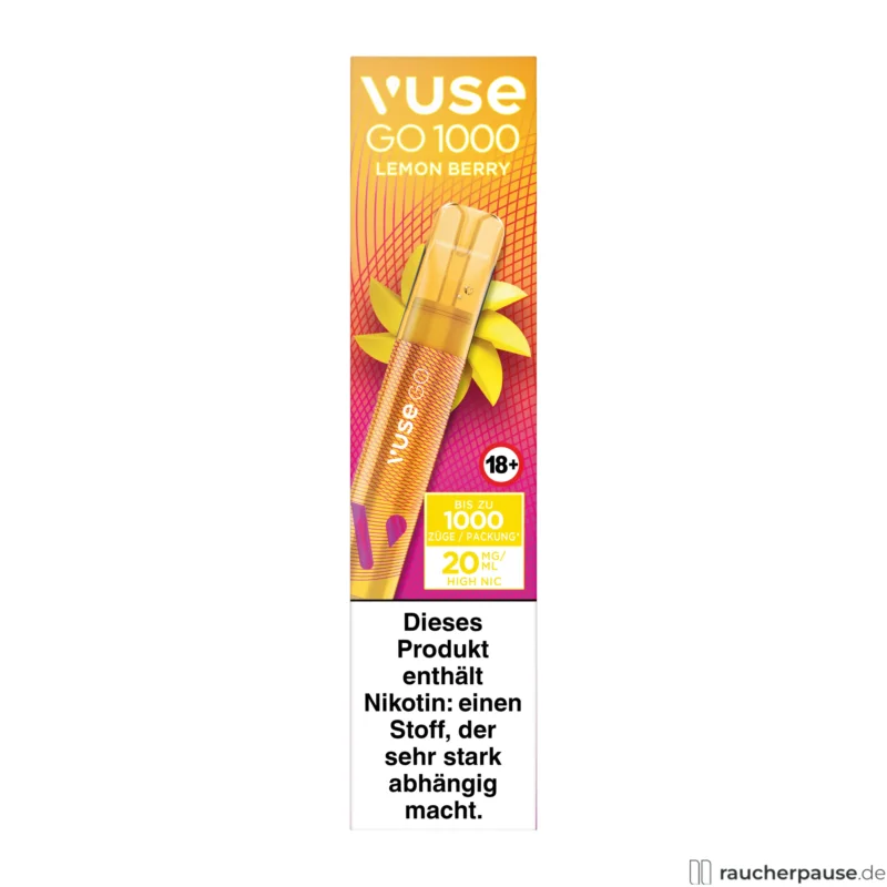 Vuse GO 1000 E-Shisha | Lemon Berry | 20 mg/ml Nikotin | Einweg | 1000 Züge Jetzt Kaufen