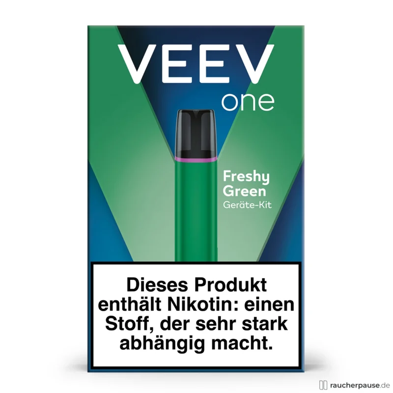 VEEV One Freshy Green Device | E-Zigarette mit Pod-System | Magnet-Pod-Wechsel | USB-Ladekabel Beliebt