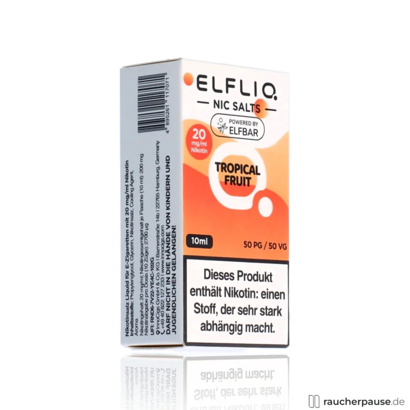 Preisreduziert ELFLIQ by ELFBAR Tropical Fruit Liquid | 20mg/ml Nikotinsalz | 10ml | 50VG/50PG MTL geeignet