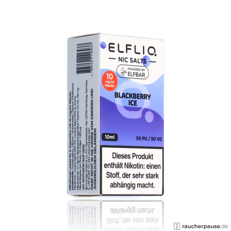 Meistverkauft ELFLIQ by ELFBAR Blackberry Ice Liquid | 10mg/ml Nikotinsalz | 10ml | 50VG/50PG MTL geeignet