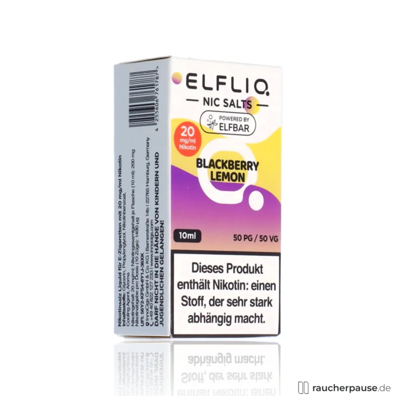 Online Kaufen ELFBAR ELFLIQ | Blackberry Lemon 20mg Nikotinsalz | 10ml Liquid für E-Zigaretten