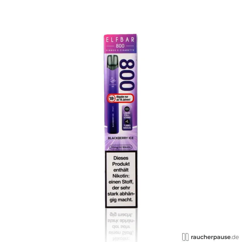 Meistverkauft ELFBAR 800 Einweg E-Shisha | Brombeere Ice | 20mg Nikotin | 800 Züge