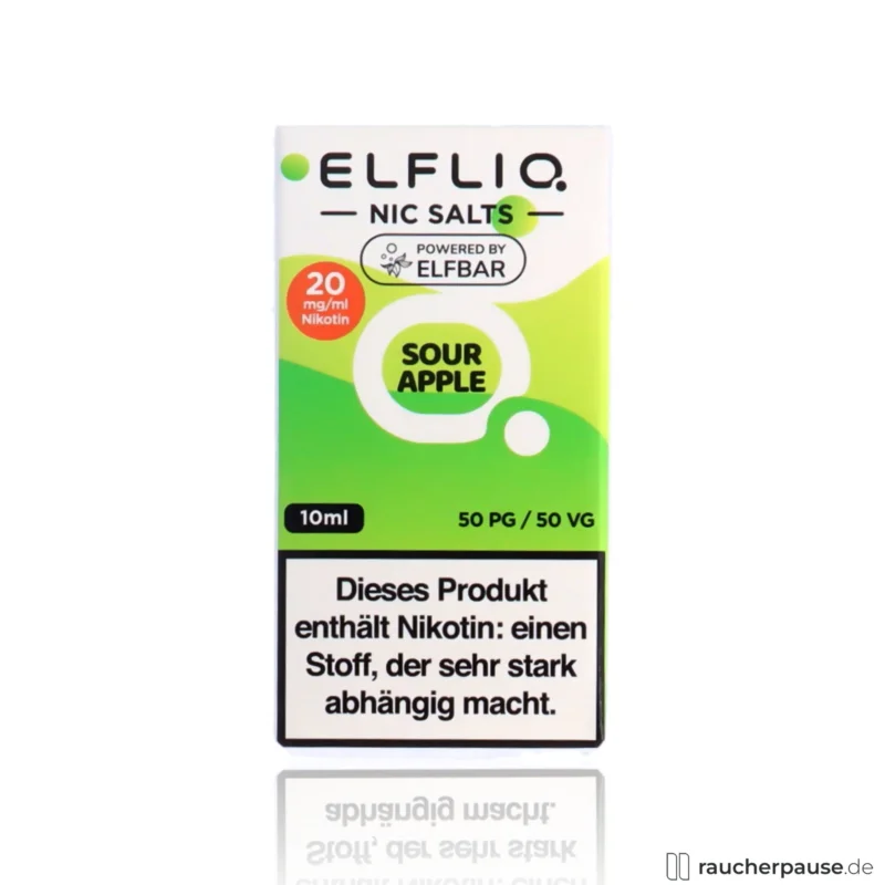 ELFBAR ELFLIQ Sour Apple | 20mg Nikotinsalz | 10ml Liquid Kostenloser Rückversand