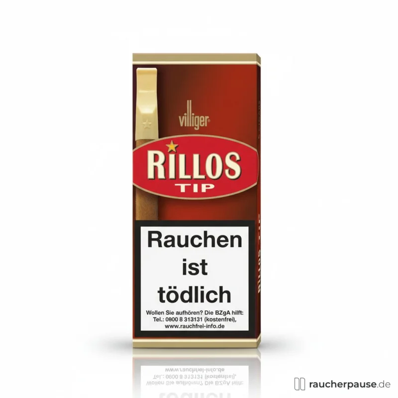 Villiger Rillos Cigarillos | Mit Mundstück | 5er Pack | Brasilien, Java Tabak Schneller Versand