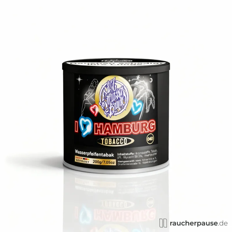 Preiswert 187 Strassenbande I Love Hamburg Shisha Tabak | 200g Dose | Rauchfertig | Virginia Klasse 1