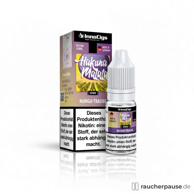 Finale Aktion InnoCigs Hakuna Matata E-Liquid Mango Traube | 10ml | 0mg Nikotin