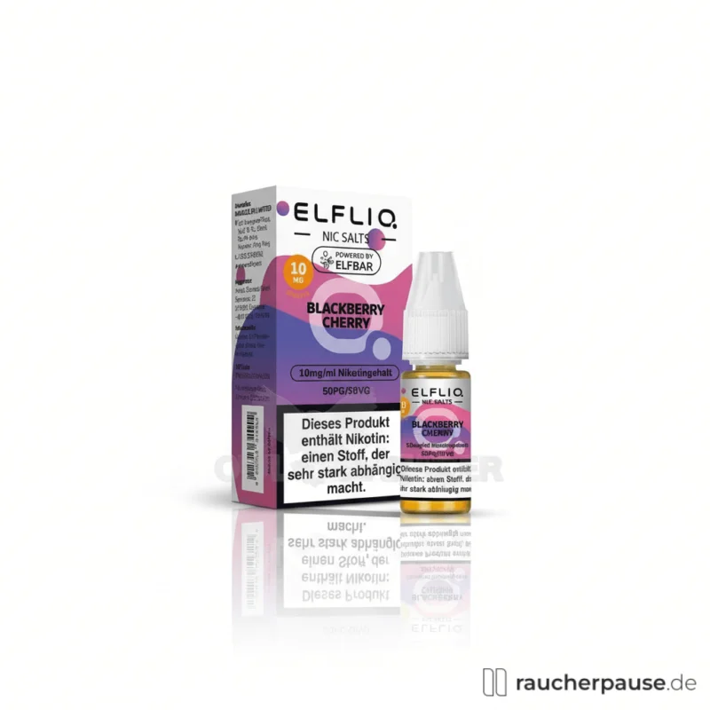 Letzte Chance Elfliq Blackberry Cherry Nikotinsalz Liquid 10 mg/ml für Pod E-Zigaretten | 10 ml | Kompatibel mit Elfbar, Elfa & MTL Pods
