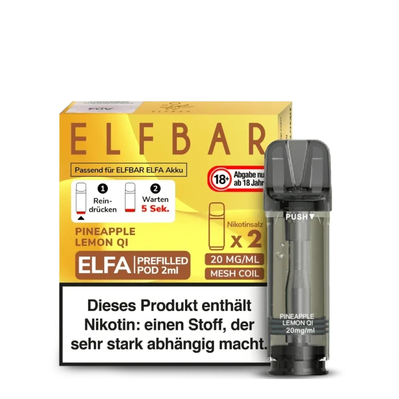 Nur Für Kurze Zeit Elfa Pod (2er Set) - Pineapple Lemon Qi (Ananas-Zitronen-Limonade)