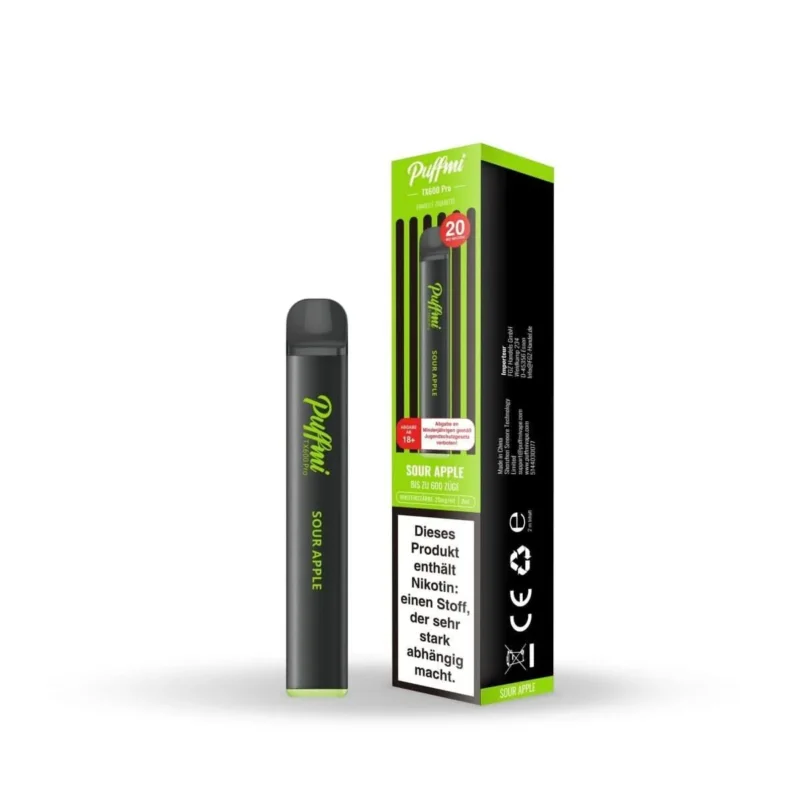 Puffmi TX600 Pro - Sour Apple (Saurer Apfel) Geprüft