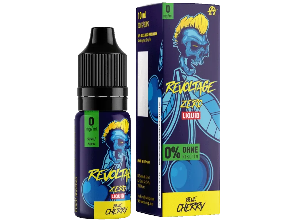 REVOLTAGE Blue Cherry Liquid 10ml Nikotinfrei Meistverkauft
