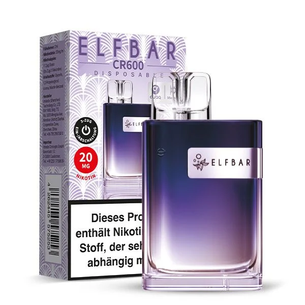 ELFBAR Crystal CR600 Grape Einweg E Zigarette 20mg/ml Ausverkauf