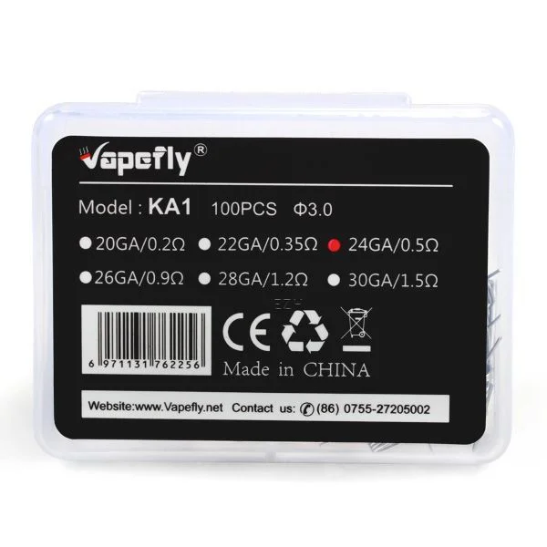 VAPEFLY | Prebuilt Coil | KA1 | Kanthal 24GA 100 Stück Abverkauf
