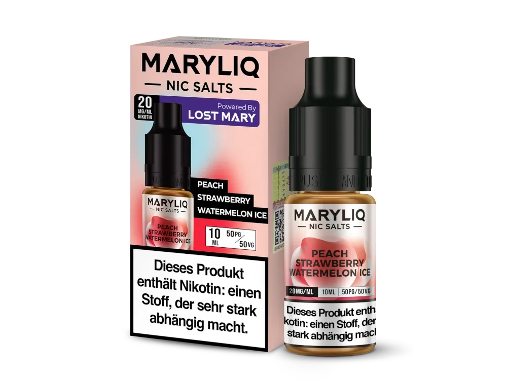 LOST MARY Maryliq Peach Strawberry Watermelon Ice Liquid 10ml - 20mg Zertifiziert