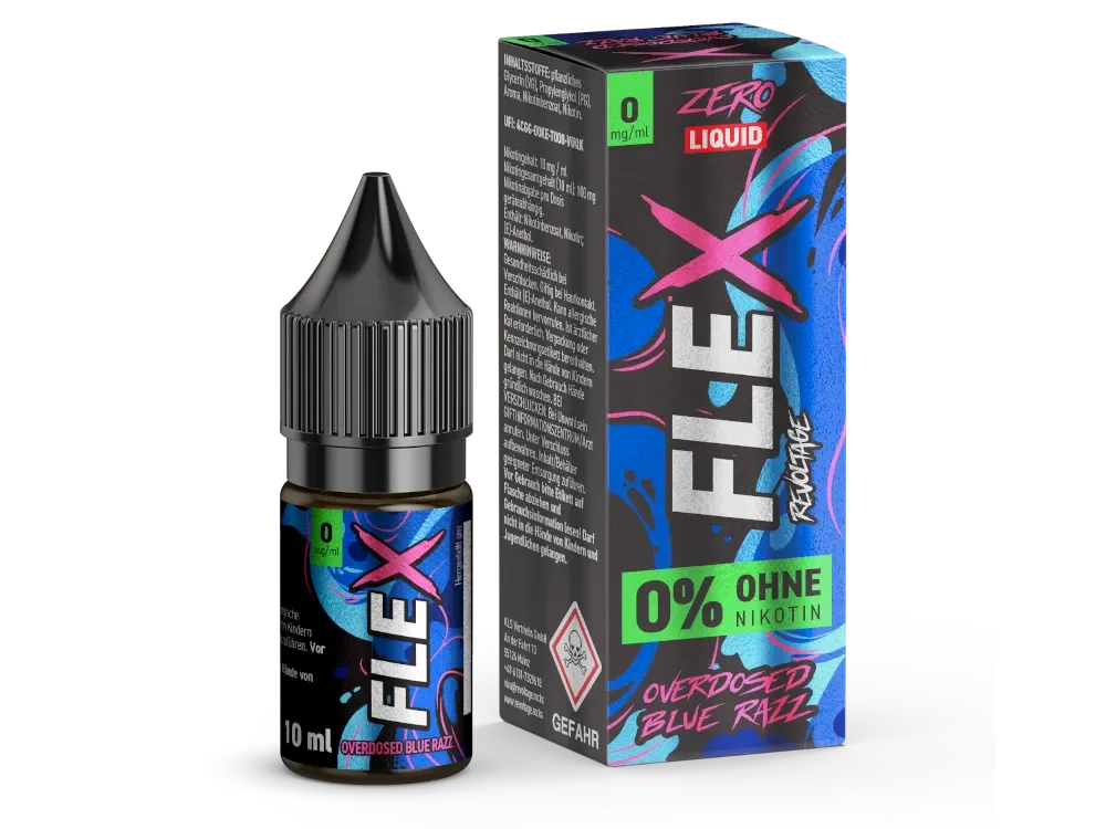 Knallerangebot Blue Razz Overdosed | Revoltage FLEX Liquid Nikotinfrei 10ml