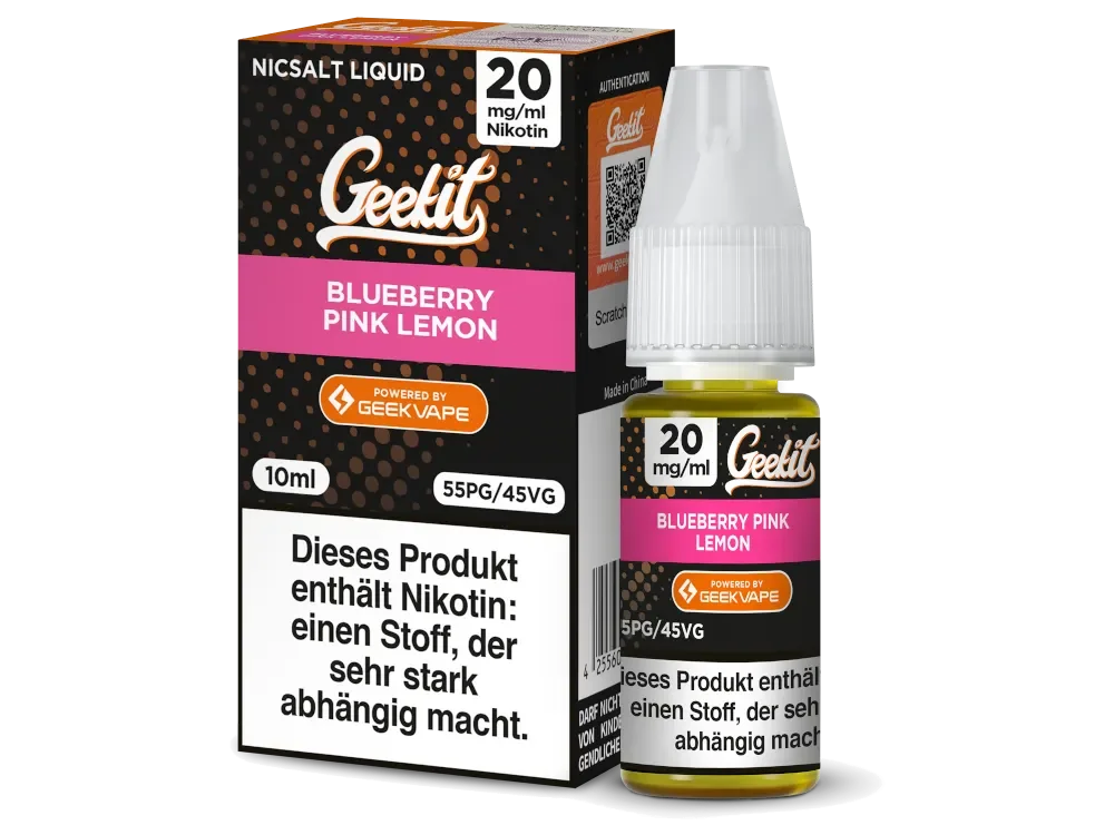Preis Gesenkt GEEKVAPE Geekit Nikotinsalz Liquid Blueberry Pink Lemon 20mg/ml - 10ml