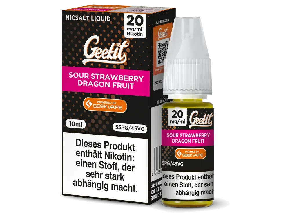 Kracherpreis GEEKVAPE Geekit Nikotinsalz Liquid Sour Strawberry Dragon Fruit 20mg/ml - 10ml