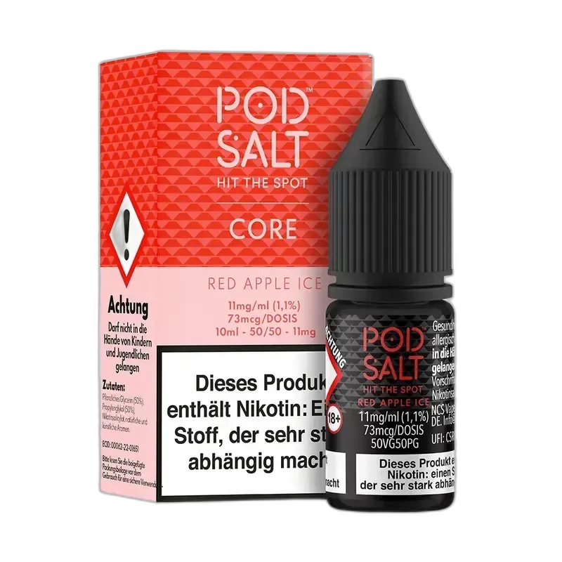 POD SALT Core Red Apple Ice Nikotinsalz Liquid (50/50) 11mg/ml 10ml Garantierte Lieferung