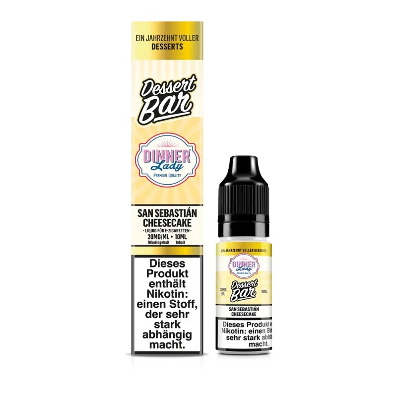 DINNER LADY Dessert Bar San Sebastian Cheesecake Nikotinsalz Liquid 20mg/ml Neuheit