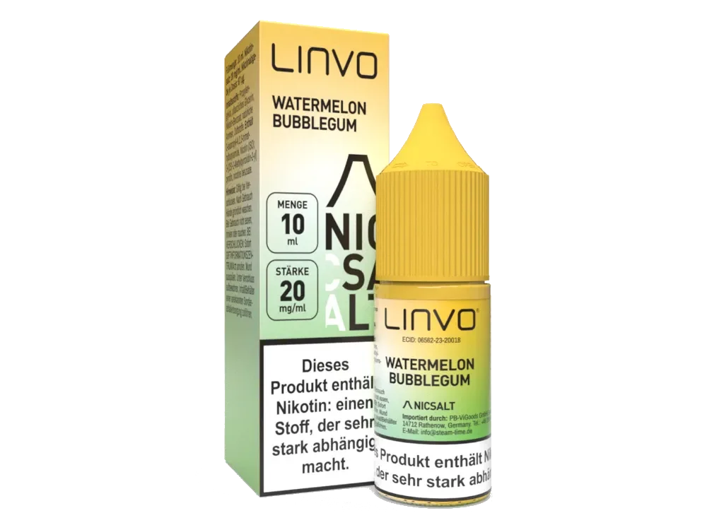 LINVO Watermelon Bubblegum Liquid mit Nikotinsalz 20mg/ml Garantierte Lieferung