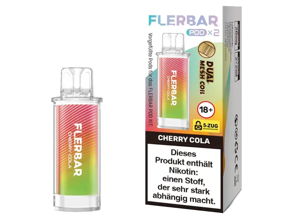 Flerbar Pod Cherry Cola 20mg/ml Nikotinsalz 2 Stück Zertifiziert