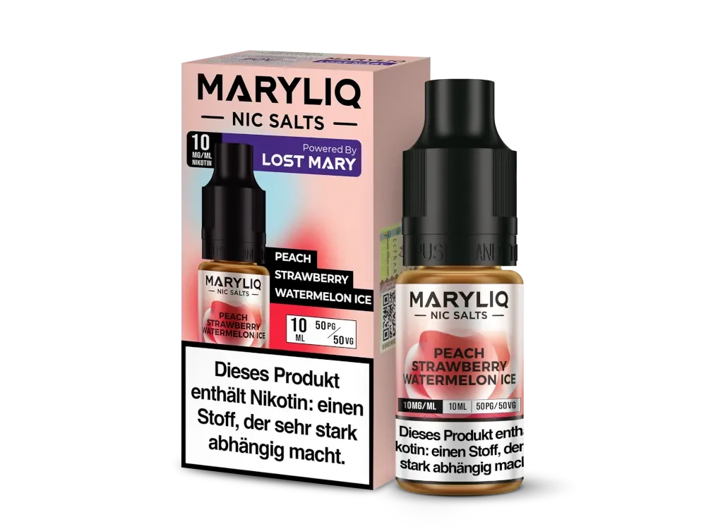 LOST MARY Maryliq Peach Strawberry Watermelon Ice Liquid 10ml - 10mg Kostenloser Versand