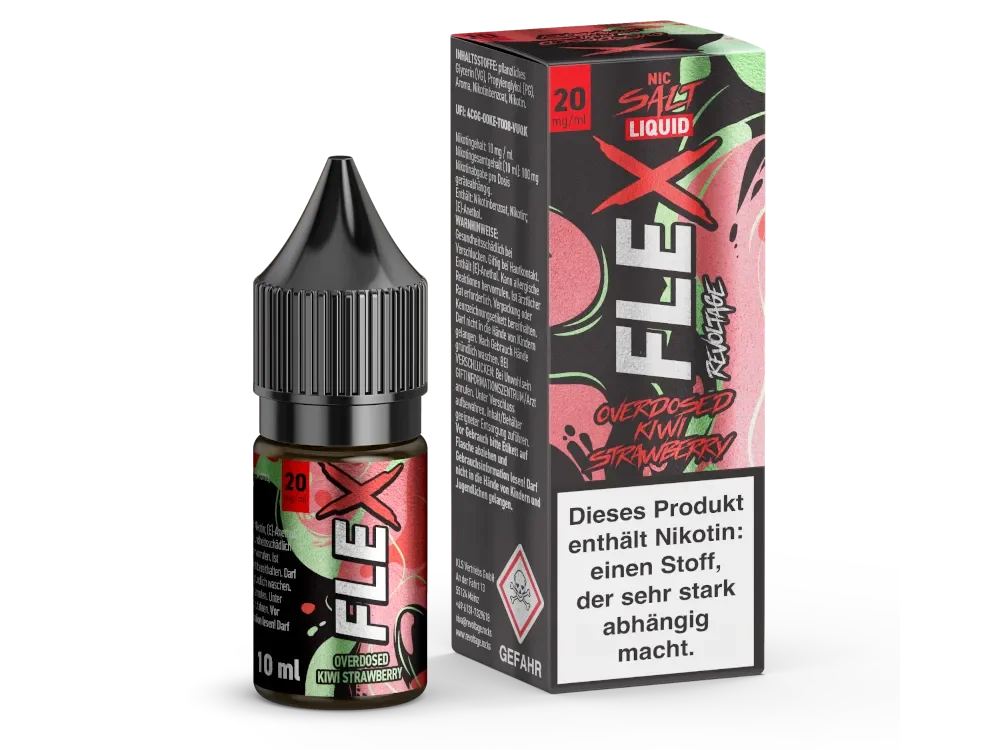 Kiwi Strawberry Overdosed | Revoltage FLEX Liquid 10ml 20mg/ml Wochenendangebot