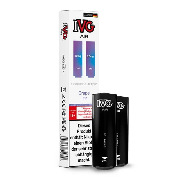Geprüft IVG AIR Pods Grape Ice 20mg/ml 2 Stück