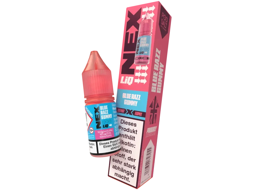 Garantierte Lieferung POD SALT NeXLiq Blue Razz Gummy 10ml NIKOTINFREI