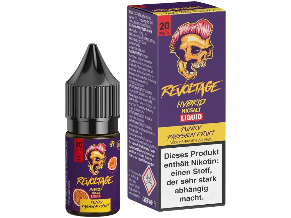 REVOLTAGE Punky Passion Fruit Liquid 20mg/ml Nikotinsalz 10ml Ausverkauf