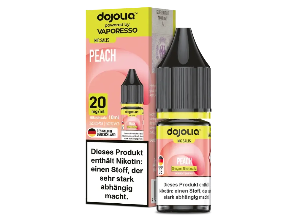 DOJOLIQ Peach Nikotinsalz Liquid 20mg/ml - 10ml Nur Für Kurze Zeit