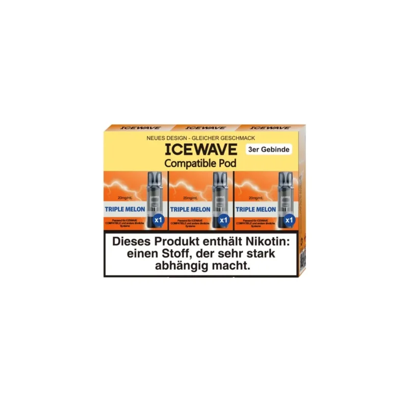 ICEWAVE Triple Melon Pods prefilled 3x Matchbar Kompatibel 20mg/ml Direkt Vom Hersteller