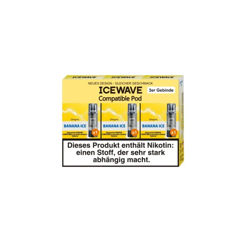 ICEWAVE Banana Ice prefilled Pods 3x Matchbar Kompatibel 20mg/ml Ausverkauf