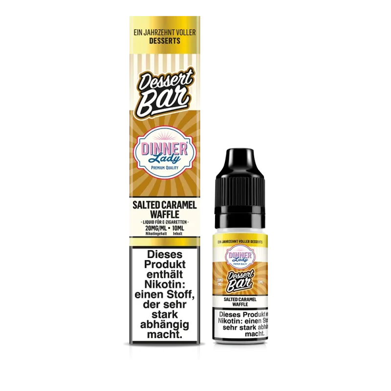 DINNER LADY Dessert Bar Salted Caramel Waffle Nikotinsalz Liquid 20mg/ml Kostenfreie Lieferung