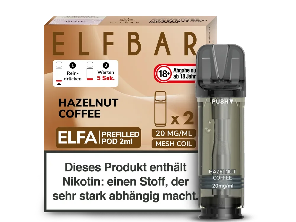 Elfbar ELFA Pods Hazelnut Coffee 20mg/ml 2 Stück Bestpreis